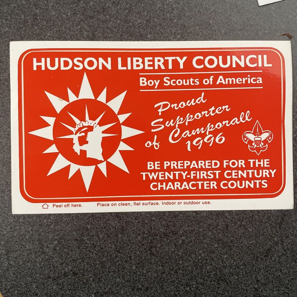 Boy Scouts 1996 Hudson Liberty Council BSA Postcard Sticker New Jersey City